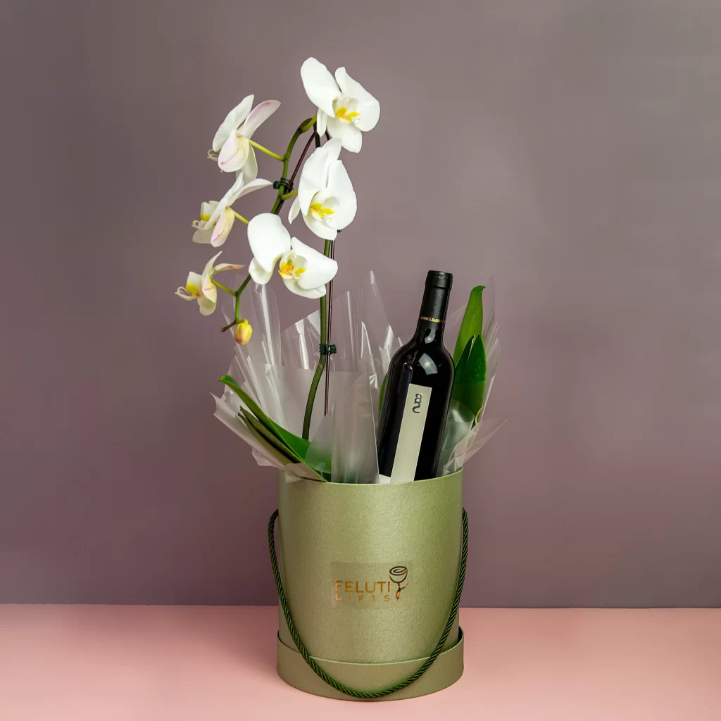 Orquídea de Luxo com Vinho